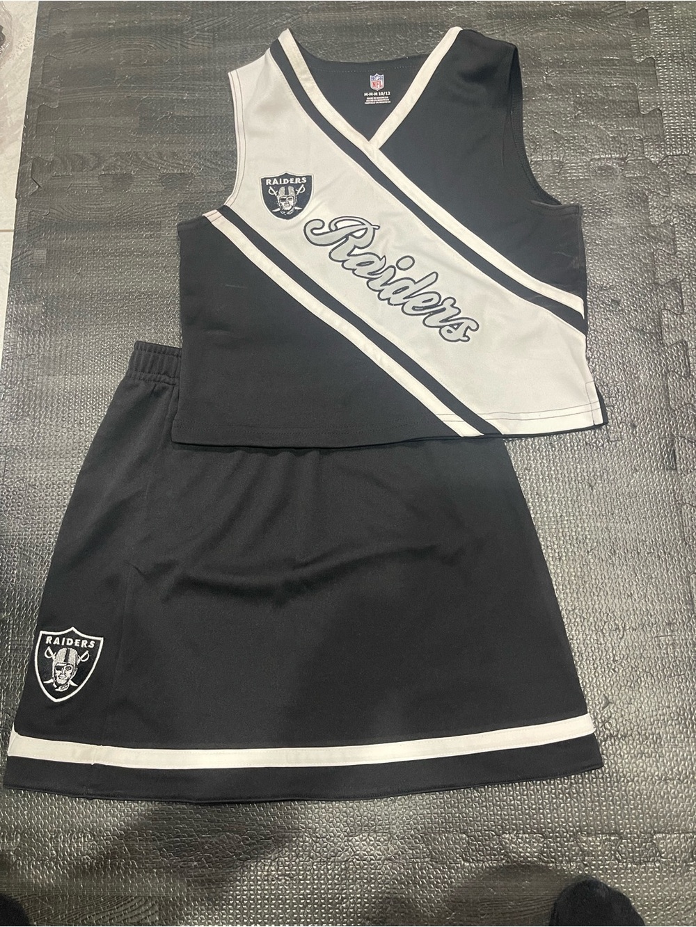 NFL Raiders Black and White Girls Cheerleader Set